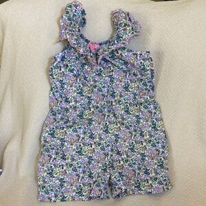 Charming Floral Kids Romper with Ruffle Details